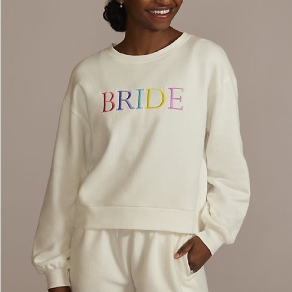 colorful embroidered bride sweatshirt - DB studio